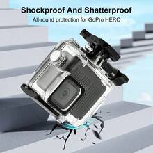 适用于 GoPro HERO 4K 2024 PULUZ 60 米/196 英尺防水外壳保护壳 带扣式底座和螺丝 (透明) - 無色 - 查看 7