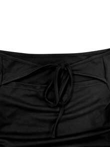 Sexy Fashion Lace-Up Hollow Out Off-Shoulder Flared Long Sleeve T-Shirt Top, Spring/Summer New Arrival,Long Sleeve Tops Women,