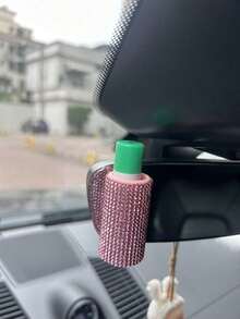 1pc Upright Automotive Lip Balm Holder, Shiny Insulated Lip Balm Rack, Women Car Interior Rhinestone Accessory, Fits Most Vehicles - Một kích thước - Xem 6