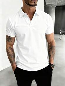 GRDR Men's Fashion Short Sleeve Casual Commute Polo Shirt - White - View 2