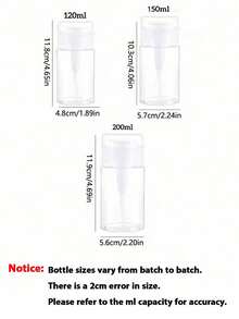 3.38oz/6.76oz Refillable Travel Bottles With Bear & Bow Decor, Made Of Transparent PET Material, Suitable For Makeup Remover, Toner, And Nail Polish Remover, Pump Dispenser, Rounded Top, Hand Wash Only, Reusable, Ideal Gift For Her On Occasions Like Valentine's Day, Anniversary, Housewarming - Multicolor - View 7