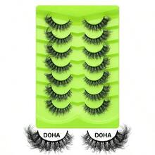 7 Pairs 3D Fluffy Mink Lashes, Artificial False Eyelashes Set, Natural/Dramatic/Thick/Curling Styles For Cat Eye, Cosplay, Holiday Party, Daily Use - D0HA - View 7