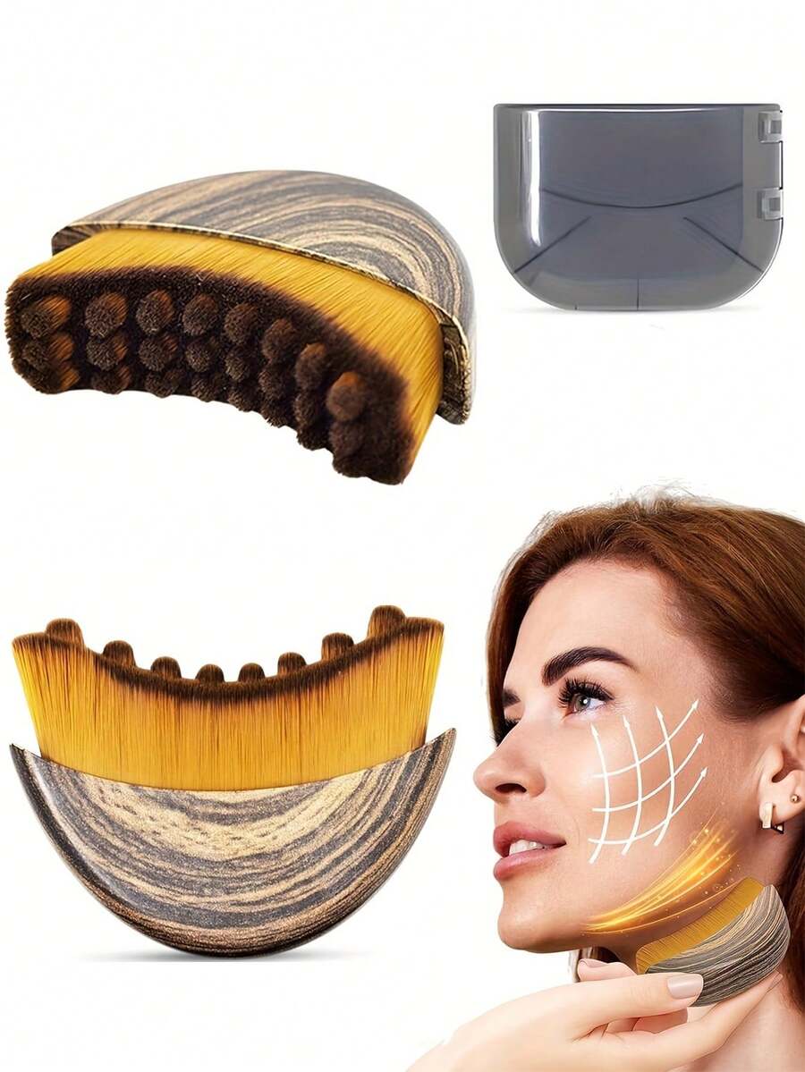 淋巴引流面部按摩刷 - 适用于敏感肌肤、淋巴水肿患者 - 柔软刷毛，非接触式按摩，无需用电 - 适用于面部、颈部、淋巴引流、淋巴按摩