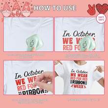 Breast Cancer Awareness Iron On Transfers - 20Pcs Falueqg Dtf Transfers Ready To Press, Football Games Pink Ribbon Breast Cancer Awareness Month Iron On Decals Patches Stickers For DIY Cheer Tshirts - 20pcs Red Ribbon - View 5