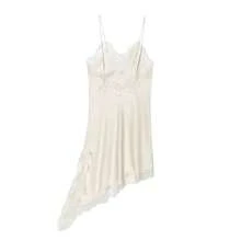 Camellia New Summer Women's Dress, European & American Style Fashion Minimalist Sexy Asymmetric Lace Dress