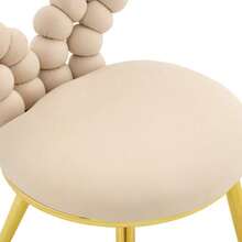 Light Beige Velvet Dining Chairs (Set Of 2) – Heart-Shaped Openwork Backrest, Gold-Plated Metal Legs, Versatile For Dining Rooms, Hallways And Living Rooms - Beige 1 - View 8