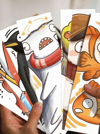 30 piezas Marcapáginas de papel con diseños de animales marinos divertidos, tarjetas decorativas para libros, marcadores de lectura