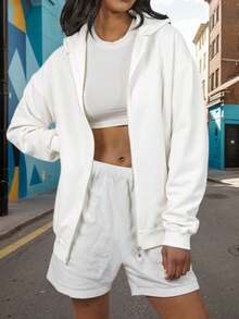 Casual Dessert Slogan Print Sweatshirt, Autumn/Winter - White - View 2