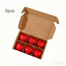 6pcs Heart-Shaped Candle Set, Tea Lights, Atmosphere Candles, Handmade, Soy Wax And Palm Wax, Romantic Decor, Wedding Supplies, Home Decor, Creative Heart-Shaped Candles, Birthday Confession, Proposal, Love Candles, Valentine's Day Candles