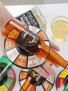 1 pièce Jeu de bouteille tournante, jeu de pénalité avec bouteille rotative, jeu à boire de vérité ou défi, jeu de table pour une ambiance de boisson animée, assemblage facile, convient pour les fêtes d'anniversaire d'adolescents, les célébrations de vacances, les bars, les karaokés, etc. (Le produit peut avoir des défauts mineurs qui n'affectent pas l'utilisation) - Multicolore - Voir 3