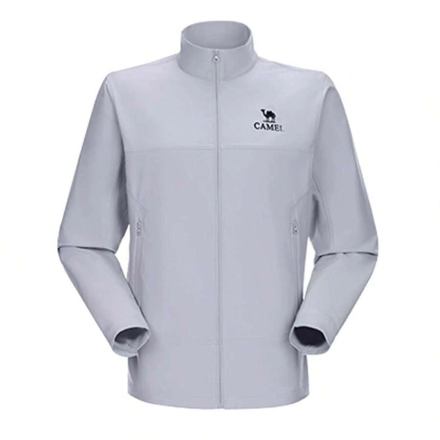 CAMEL CROWN Herren Outdoor Wasserdichte Winddichte Softshelljacke, Wanderjacke mit Fleecefutter, Loose Fit Stehkragen Oberbekleidung
