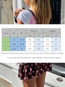 Women's Summer Brown Polka Dot Mini Skirt, A Versatile Summer Street Style Mini Skirt. - Màu nâu - Xem 6