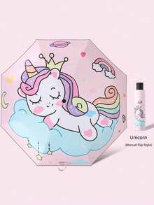 Cartoon Kids Umbrella, Manual Anti-Reverse, Safety Folding Sunshade Umbrella, Reflective Student Umbrella - Multicolor - View 2