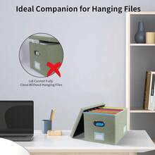 Portable File Organizer Box With Lid, Office Document Storage With Multi-Label Slots, Fits Letter/Legal Size Files, Lightweight And Stackable (Light Green),HangingFiles,LightGreen - LightGreen - View 7