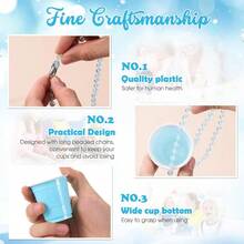 D24 Pcs Blue And White Shot Glass On Beaded Necklace Party Accories 2oz Disposable Mini Plastic Shot Cups With Necklace For Bachelorette Birthday Wedding Baby Shower Party Plies - 藍白 - 查看 5