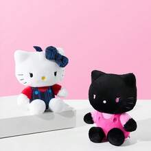 Miniso 1pc Sanrio Character Color Changing Plush Hanging Decor - Hello Kitty (Black) - High Quality Soft Plush, Creates Cozy Atmosphere In Car - Multicolor - View 6
