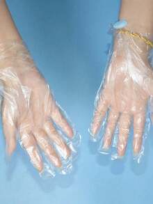 600pcs Disposable Transparent Plastic Hand Mask Gloves, Foot Soak Gloves, Remove Dead Skin, One-Time Transparent Plastic Hand/Foot Covers, Transparent Disposable Foot Socks, Hand/Foot Care Tools, Moisturizing Hand Mask, Fragrance-Free, Suitable For Beauty And Personal Care, Hand And Nail Care, Hand/Foot Care, Moisturizing Foot/Hand Gloves - Multicolor - View 2