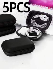 5/3/1 piezas Caja de almacenamiento de cuero PU con letra A-Z, Portador de tarjetas de juego, Organizador de caja de tarjetas de identificación/tarjetas/tarjetas de presentación, Adecuado para viajes, accesorios digitales, estuche para auriculares - Multicolor - Ver 58