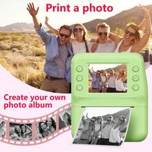 This Instant Print Camera Comes With Photo Paper, Designed Specifically For Children To Enjoy The Fun Of Selfies. It Combines Instant Imaging And Digital Functions, Supporting 1080P HD Video Recording To Capture Precious Moments. With A Built-In MP3 Player And Educational Games, It Is An Ideal Gift For Children Aged 3-12, Especially Suitable For Occasions Like Christmas, New Year, And Birthdays. - Green - View 6