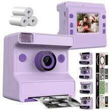 Instant Print Kids Camera, Supports Photo/Video Capture And Printing, 1080P HD Digital Camera, Portable Toy, Includes 3 Rolls Of Printing Paper, Great Christmas And Birthday Gift For 3-12 Year Old Boys And Girls. Also An Excellent Choice For World Cup, Valentine's Day, Wedding, Music Festival, Birthday And Party Gifts. - CA01 - View 3
