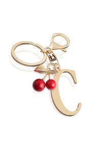 Móc khóa chữ cái mạ vàng cao cấp, mặt dây chuyền chữ cái 3D A-Z, họa tiết quả anh đào, móc khóa hợp kim thời trang, phụ kiện túi xách/ba lô, móc chìa khóa xe hơi, phụ kiện hàng ngày hoàn hảo cho nữ, quà tặng cho cặp đôi, móc khóa tối giản cổ điển, vật trang trí, phụ kiện túi xách, thích hợp làm quà tặng cho bạn bè, gia đình, người yêu, bạn gái, quà tặng quan trọng, quà lưu niệm ngày lễ, quà tặng tựu trường, quà Giáng sinh. - Nhiều màu - Xem 17