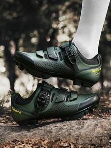 Men's Mountain Bike Shoes Fiber Professional Self-Locking MTB Cleats Footwear Cycling Sneakers Men New Lockable Bicycle Shoes Men Non-Slip Leisure Hiking Dirt Bike Footwear - Dark Green - View 6