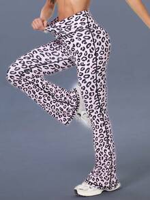 DREAMSPORT Waisted Yoga Leggings With Pockets, Tummy Control Non See Through Workout Athletic Running Yoga Pants - Pink - View 3