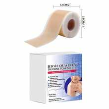 硅胶疤痕贴，自粘硅胶疤痕片 - 0.39 英寸 x 59.06 英寸疤痕凝胶胶带卷，可重复使用的硅胶疤痕条，专业用途 - 彩色 - 查看 4