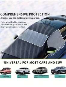 1pc Magnetic Car Windshield Snow Cover, Extra Large Winter Windshield Protector, Portable Car Dust/Rain/Sun Shade, Fits All Vehicles, Durable Oxford Cloth Windshield Protector With UV Protection And Anti-Snow Function, Easy Installation, All-Season Use, Ice & Snow Product, Anti-Snow, Anti-Freeze, Winter Car Protection, Snow Covering Application, Universal Snow Cover, Portable Car Protective Cover, Magnetic Attachment Design, Winter Essential, Perfect Gift For Father/Lover/Boyfriend