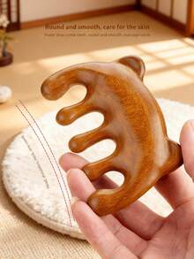 1pc Natural Sandalwood Material Massager, Women Head & Face Massage Tool For Daily Relaxation - Multicolor - View 2