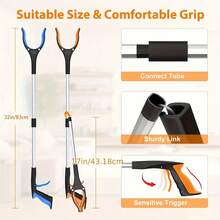 1pc Trash Grabber/Pickup Tool - Handheld Tool, Foldable Reach Grabber, With 360° Rotating Jaws And Magnetic Tip, Upper Grabber For Trash Pickup, Lightweight Grabber, Suitable For Elderly/Seniors - Blue - View 5