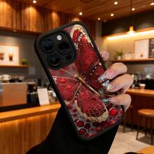 Funda de Teléfono con Patrón de Mariposa Roja para  15 Pro Max  14 Pro  13  Galaxy S23 S22 S21 Protector de Teléfono Funda de Pareja Regalo para Él y Ella Regalo de Vacaciones - Café integral - Ver 6