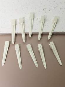 10 buc cleme de păr cu vârf ascuțit, culoare macaron lucios, 4,5 cm, pentru femei, breton și păr lateral, lucrate manual, cleme cu gheare, agrafe de păr, agrafe de păr, accesorii de păr - Bej - Vizualizare 3