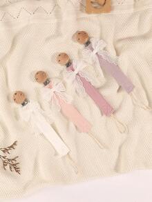 4pcs Pacifier Clips, Fashion Bow Pacifier Chains In Pink, Purple, Brown, Apricot, Ditsy Floral & Solid Color, Suitable For Boys And Girls Daily Use, Travel, Home - 彩色 - 查看 14