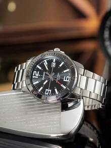 Casio MTP-VD01D-1B 男士潛水風石英腕錶，銀色鋼製錶帶，5ATM 防水，日期顯示，附原裝官方禮盒 - 黑色 - 查看 11