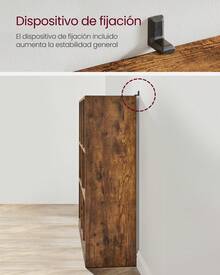 VASAGLE Estantería de 8 Compartimentos, Unidad de Almacenamiento no Empotrado, 11 x 35.4 x 39.4 Pulgadas, Color café rústico - Óxido marrón - Ver 8