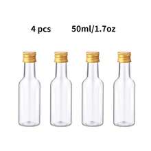 Bộ 4 chai rượu vang mini dùng trong đám cưới, chai nhựa trong suốt với nắp vặn màu vàng, bạc và đen, kèm nhãn "Uống đi, chúng ta đã kết hôn rồi", lý tưởng cho trang trí đám cưới, quà tặng tiệc tùng, kỷ niệm, tiệc cô dâu, tiệc Valentine. - Trong suốt W - Xem 10