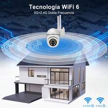 Cámara de segurida externa C20 con seguimiento automático, aplicación Wi-Fi, cámara omnidireccional giratoria de 360 grados (1080p) con visión nocturna, audio bidireccional, detección de movimiento, función de alarma y compatible con Alexa. - 1 unidad - Ver 5