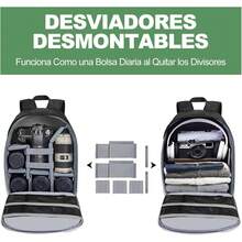 Mochila para Cámara Fotografica, Bolsa Profesional para Camara con Compartimentos, para DSLR/SLR, Mochila Impermeable para Laptop y Cámara Fotográfica, Compatible con// - Albaricoque - Ver 10