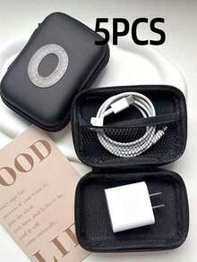 5/3/1 piezas Caja de almacenamiento de cuero PU con letra A-Z, Portador de tarjetas de juego, Organizador de caja de tarjetas de identificación/tarjetas/tarjetas de presentación, Adecuado para viajes, accesorios digitales, estuche para auriculares - Multicolor - Ver 38