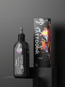yikexuanli 300ml High Capacity Black Tattoo Ink, Suitable For Body Art, Tattoo Creation, DIY Tattoo, Tattoo Practice, Smooth Bottle Design Suitable For Beginners And Professionals For Outlining And Coloring