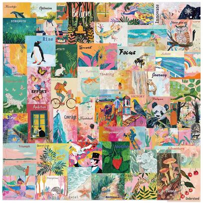 50pcs Medieval Funny Stickers, Abstract Text, Bizarre Shanhaijing Gag Decorative Stickers