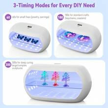 树脂专用紫外线灯，360°环形双层设计，可调节时间（1/3/5分钟），56颗LED高功率紫外线灯珠，用于树脂固化，快速固化树脂模具，DIY工艺装饰