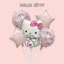 新爱心小猫、小艺术家小猫、蜜蜂小猫、生日数字气球套装、甜美风格生日派对装饰气球 - 彩色 - 查看 5