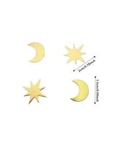 100片月亮和星星形状的派对纸屑，纸质桌面装饰品，适用于各种场合，例如婚礼、生日、周年纪念日、单身派对、伊斯兰节日（斋月、宰牲节）、圣诞节、万圣节、感恩节、新年、父亲节和母亲节。 - 彩色 - 查看 5