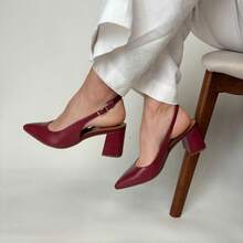 GIO GENUINE LEATHER PUMPS FOR WOMEN'S FASHION COMFORT - Redwood - View 1