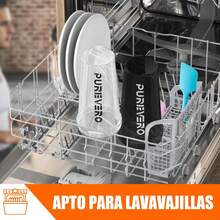 Paquete de 2 Shaker Proteina, 28 onzas Vaso, Con 1 Caja de Almacenamiento de Proteínas 2 Bolas Agitadoras, para Fitness y Deportes, A Prueba de Fugas (Shaker Proteina, Negro + Blanco) - Negro + Negro - Ver 10