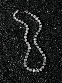 1pc Women's Hip-Hop Style Classic Crystal Rhinestone Chain Necklace - Style a - View 2