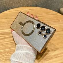 Ốp lưng từ tính lấp lánh sang trọng cho Galaxy S24 S23 S22 S25 Ultra Plus S25 FE, hỗ trợ sạc không dây, tương thích với các dòng A05 A15 A35 A25 A14 A17 A24 A34 A54 A26 A36 A16 A06 A25 5G, chất liệu TPU cao cấp, thích hợp làm quà tặng cho cả nam và nữ. - Vàng - Xem 7