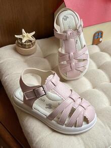 Dép xăng đan đế mềm, mũi kín, đa năng, kiểu dáng thường ngày, dành cho bé gái mùa hè 2026, dép học sinh, dép công chúa, dép xăng đan đế bằng mũi kín. - Hồng - Xem 8